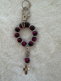 Rosary Keychain – Our Lady & Cross Charm
