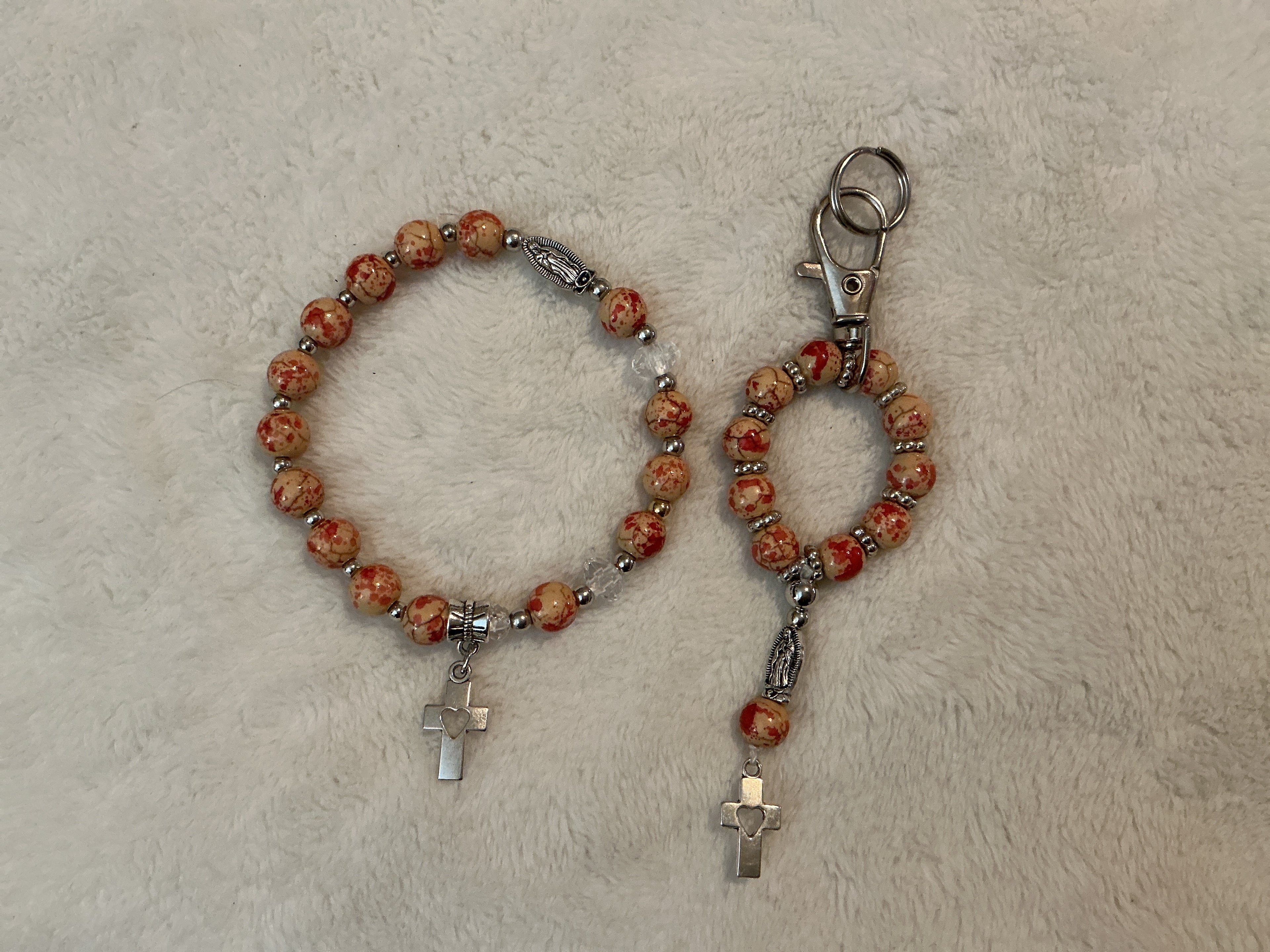 Rosary Keychain — Tiger Eye Beads | Beads of Grace